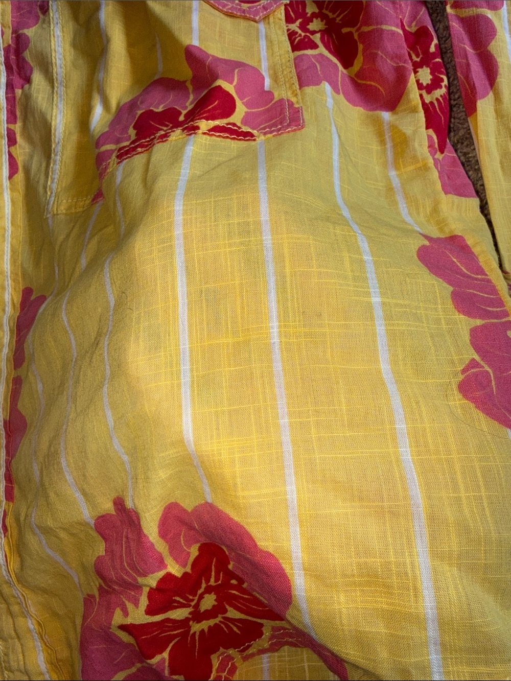 We the Free Hawaiian button down flower shirt 100% cotton oversized size XS - Picture 4 of 8